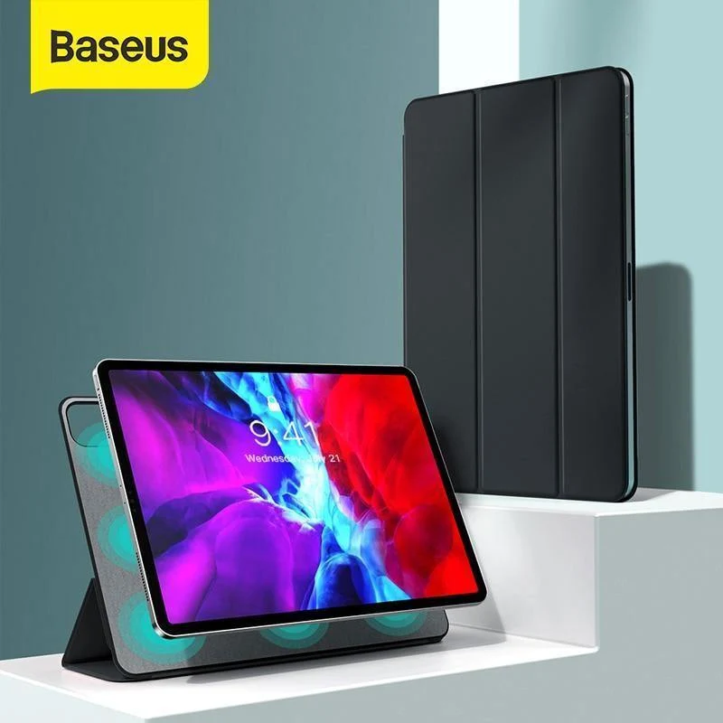 Baseus Magnetische Tablet-Hülle für iPad Pro 11 12.9 Hülle 2020 Dreifache PU-Rückseite für iPad Pro 11 12.9 2020 Smart Cover Hülle