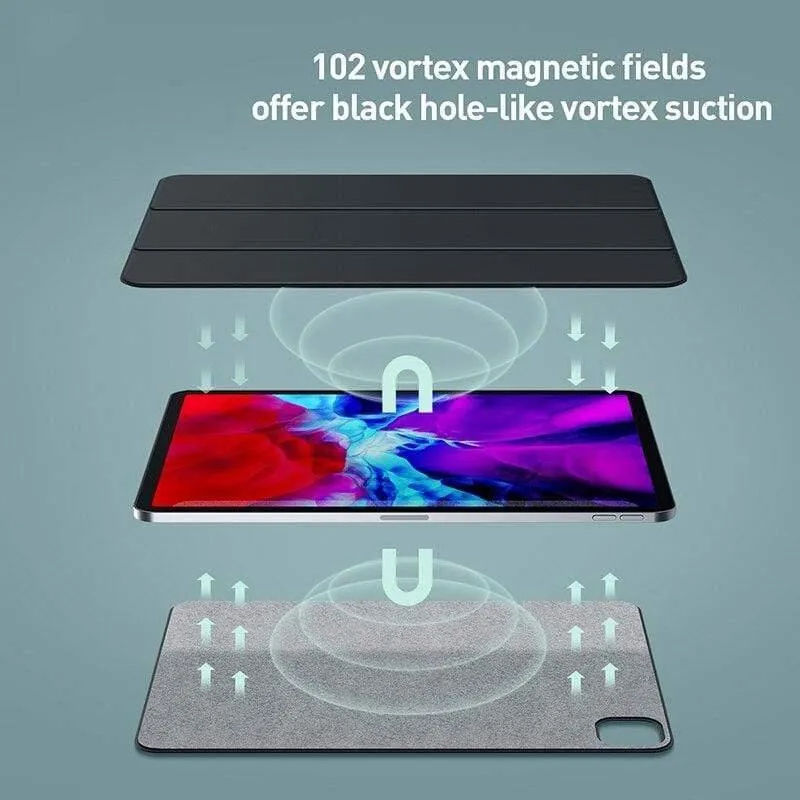 Baseus Magnetische Tablet-Hülle für iPad Pro 11 12.9 Hülle 2020 Dreifache PU-Rückseite für iPad Pro 11 12.9 2020 Smart Cover Hülle