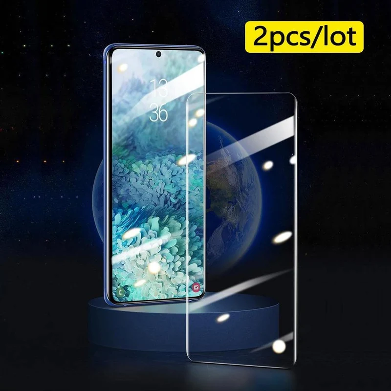 Baseus 2 Stück UV-gehärtetes Glas für Samsung Galaxy S20 Displayschutzfolie, vollständig gebogenes Schutzglas für Galaxy S20 Plus Ultra