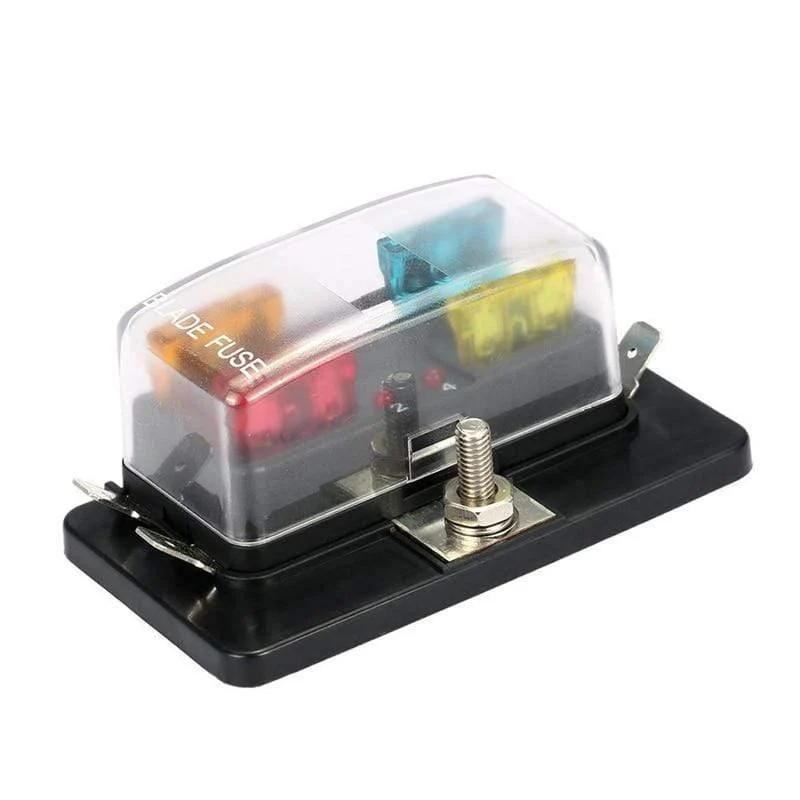 Neu 4 weg Sicherung Box Klinge Sicherung Halter Box Led-anzeige Automotive Sicherung Block Box Block 6V-32V Sicherung Sitz Umrüstung