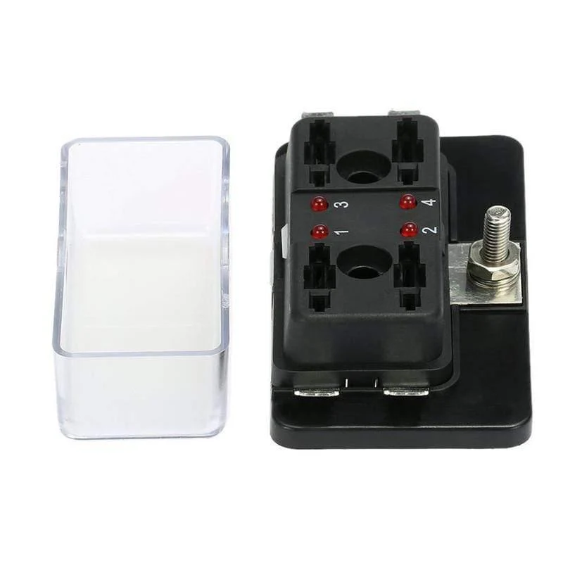 Neu 4 weg Sicherung Box Klinge Sicherung Halter Box Led-anzeige Automotive Sicherung Block Box Block 6V-32V Sicherung Sitz Umrüstung