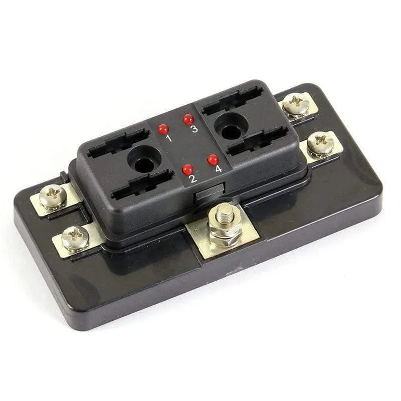 Neu 4 weg Sicherung Box Klinge Sicherung Halter Box Led-anzeige Automotive Sicherung Block Box Block 6V-32V Sicherung Sitz Umrüstung