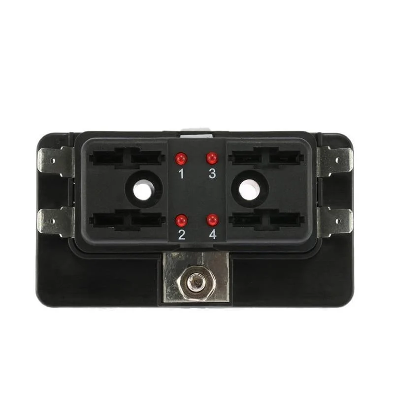 Neu 4 weg Sicherung Box Klinge Sicherung Halter Box Led-anzeige Automotive Sicherung Block Box Block 6V-32V Sicherung Sitz Umrüstung