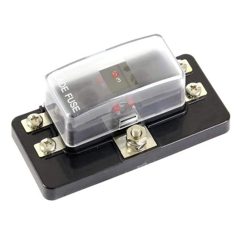 Neu 4 weg Sicherung Box Klinge Sicherung Halter Box Led-anzeige Automotive Sicherung Block Box Block 6V-32V Sicherung Sitz Umrüstung