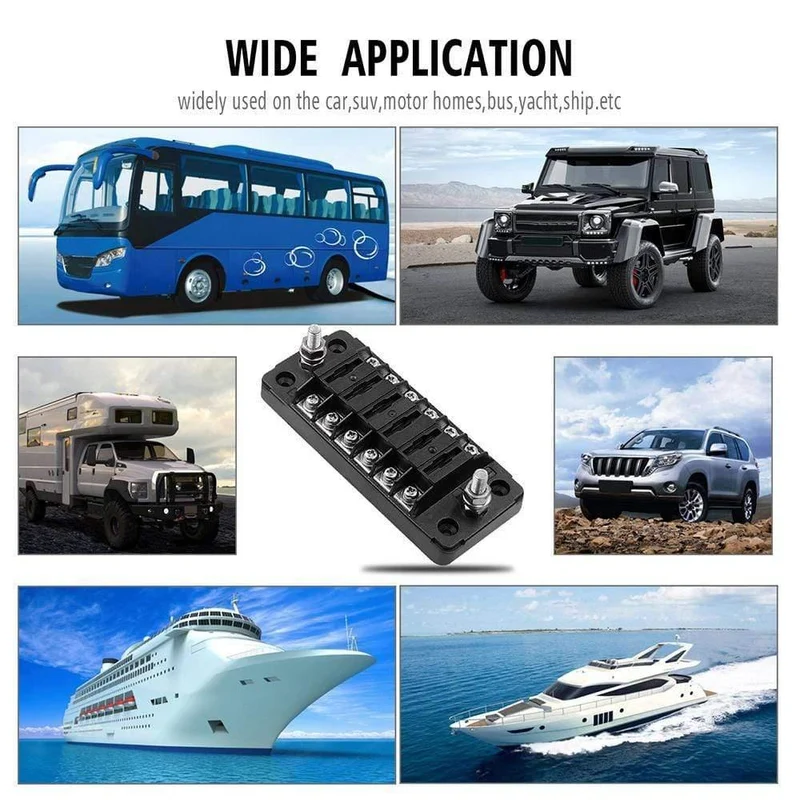 6 Way Blade Fuse Halter Box Auto Block Fall Mit Schraube Mutter Terminal Für 12-32V Auto Lkw Fahrzeug marine Boot Wohnmobil Heißer Verkauf