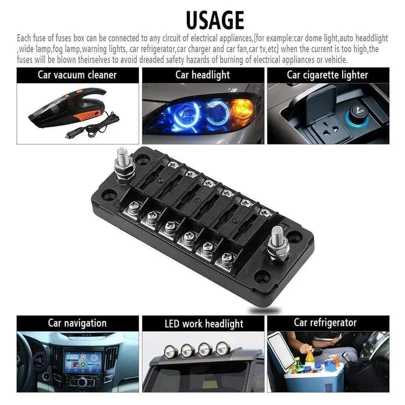 6 Way Blade Fuse Halter Box Auto Block Fall Mit Schraube Mutter Terminal Für 12-32V Auto Lkw Fahrzeug marine Boot Wohnmobil Heißer Verkauf
