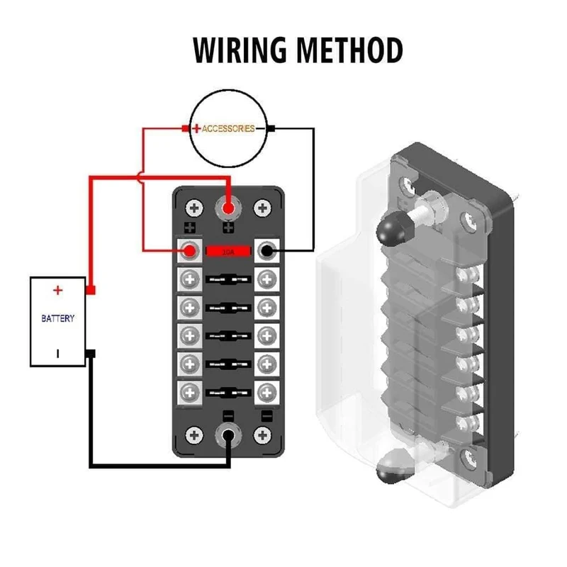6 Way Blade Fuse Halter Box Auto Block Fall Mit Schraube Mutter Terminal Für 12-32V Auto Lkw Fahrzeug marine Boot Wohnmobil Heißer Verkauf