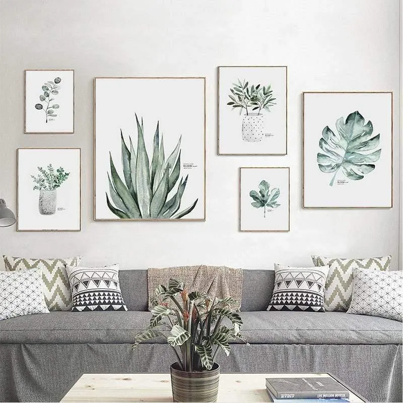 Einfache Aquarell Vase Grüne Pflanze Kunst Poster Wand Kunstdruck Leinwand Malerei Bild Moderne Hause Wohnzimmer Dekoration Benutzerdefinierte