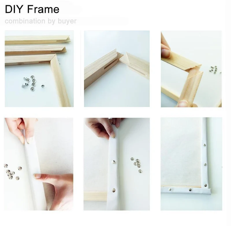 Gerahmte DIY Malen nach Zahlen Landschaft Kit Acrylfarbe auf Leinwand moderne Wandkunst Bild von Zahlen für Wohnzimmer