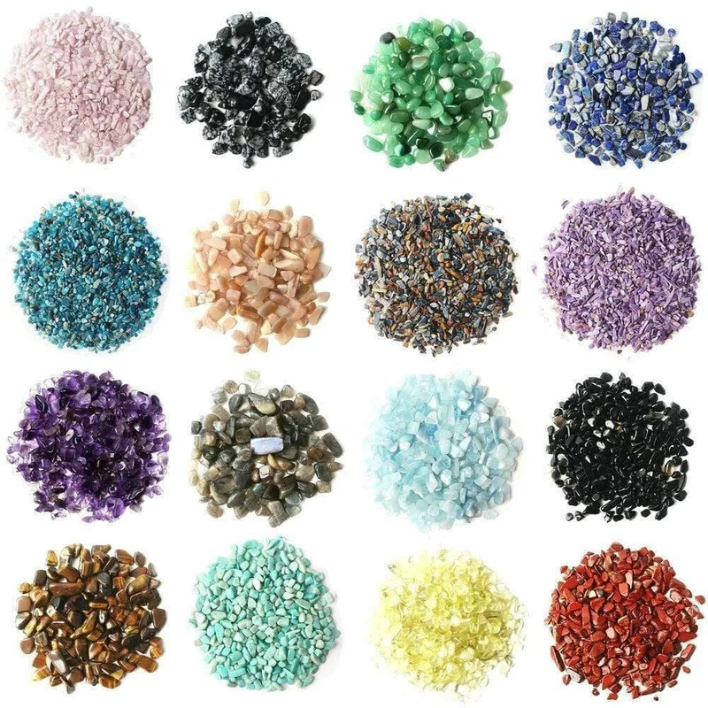 1 Satz / 40 Stücke Natürlichen Kristall Wishing Flaschen Edelstein Natürlichen Quarz Chip Kies Reiki Geburtstagsgeschenk Mit einer Box