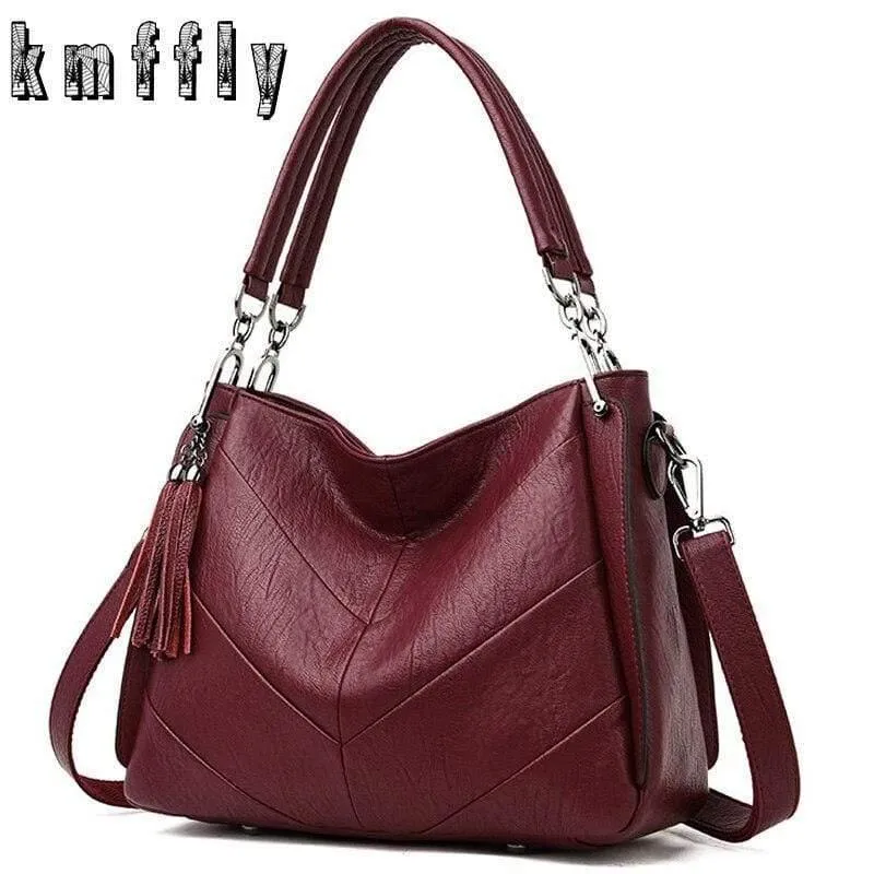 Damen Handtaschen Quaste Leder Luxus Handtaschen Frauen Taschen Designer Hochwertige Schulter Umhängetaschen