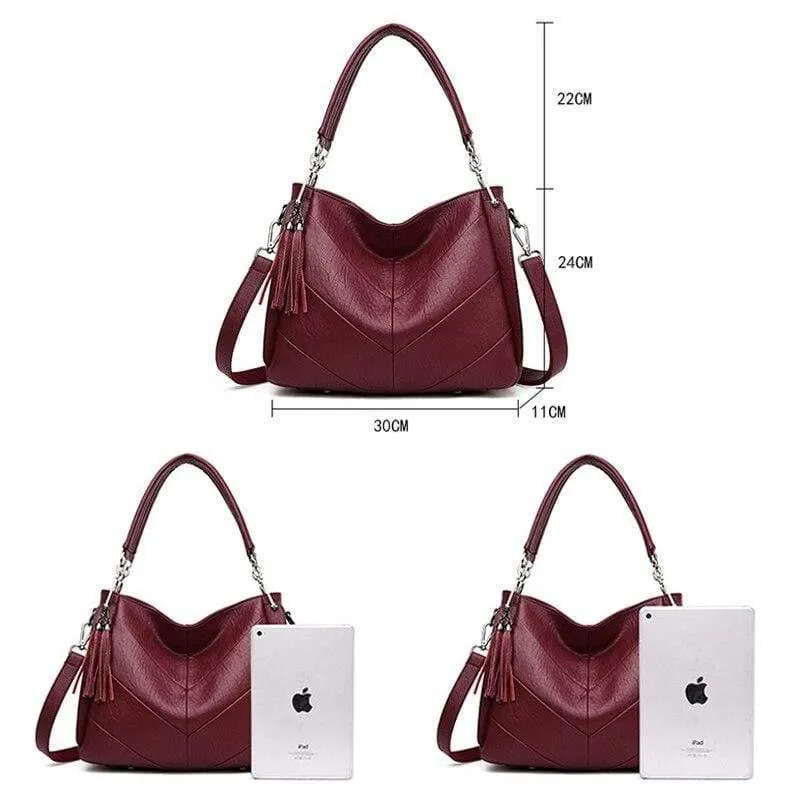 Damen Handtaschen Quaste Leder Luxus Handtaschen Frauen Taschen Designer Hochwertige Schulter Umhängetaschen