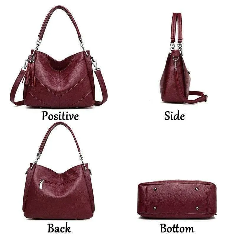 Damen Handtaschen Quaste Leder Luxus Handtaschen Frauen Taschen Designer Hochwertige Schulter Umhängetaschen
