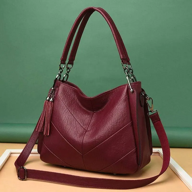 Damen Handtaschen Quaste Leder Luxus Handtaschen Frauen Taschen Designer Hochwertige Schulter Umhängetaschen