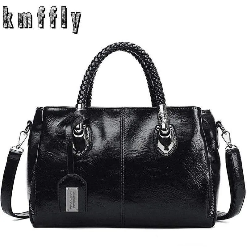 Marke Vintage Ölwachs Leder Damen Handtaschen Designer Luxus Handtaschen Damen Umhängetaschen