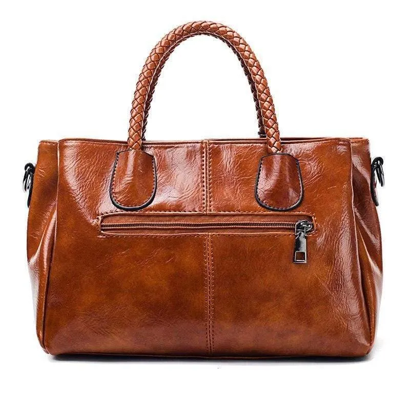 Marke Vintage Ölwachs Leder Damen Handtaschen Designer Luxus Handtaschen Damen Umhängetaschen