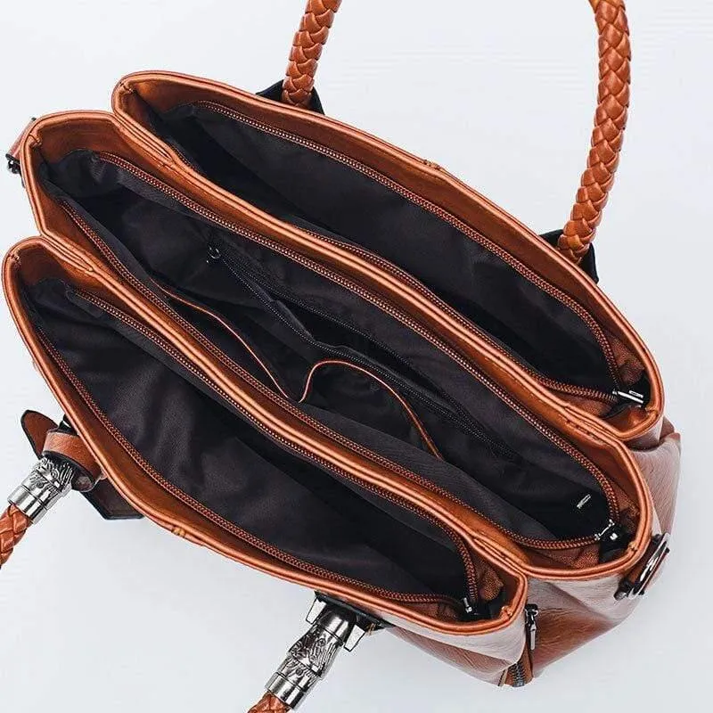 Marke Vintage Ölwachs Leder Damen Handtaschen Designer Luxus Handtaschen Damen Umhängetaschen