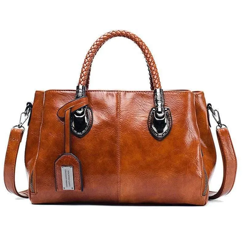 Marke Vintage Ölwachs Leder Damen Handtaschen Designer Luxus Handtaschen Damen Umhängetaschen
