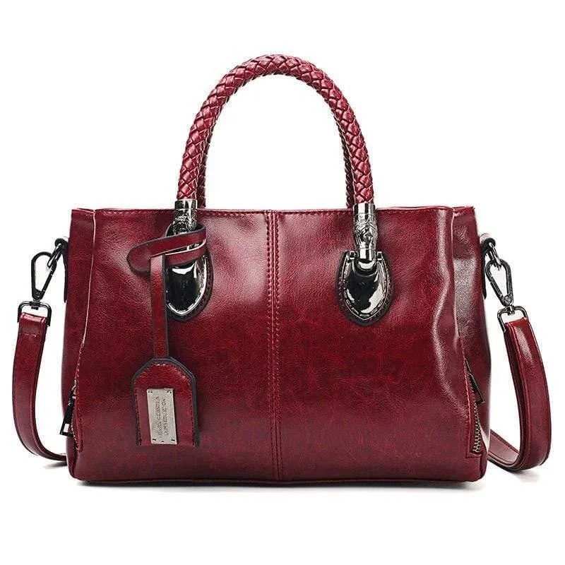 Marke Vintage Ölwachs Leder Damen Handtaschen Designer Luxus Handtaschen Damen Umhängetaschen