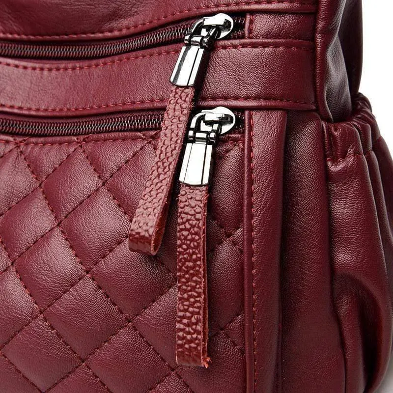 Frauen Leder Umhängetasche Luxus Gitter Handtaschen Designer Hohe Qualität Weibliche Vintage