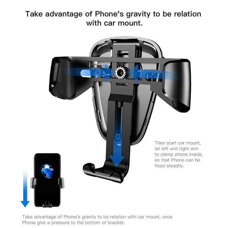 Baseus Gravity Autohalter für iPhone Samsung Handy Handyhalter 360 Grad GPS Air Vent Mount Clip Autotelefonhalter Ständer