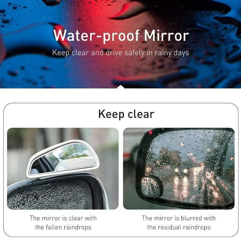 Baseus 1 Paar Auto Blind Spot Spiegel Auto Rückspiegel Zusatzspiegel HD Großansicht Konvex Glas Weitwinkel Rückspiegel