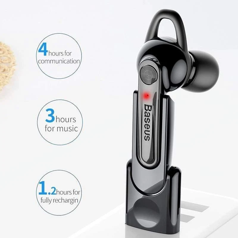 Baseus Magnetic Charging Bluetooth-Kopfhörer Single Business Talking Bluetooth-Ohrhörer für das Telefon im Auto mit kostenloser Ladebasis