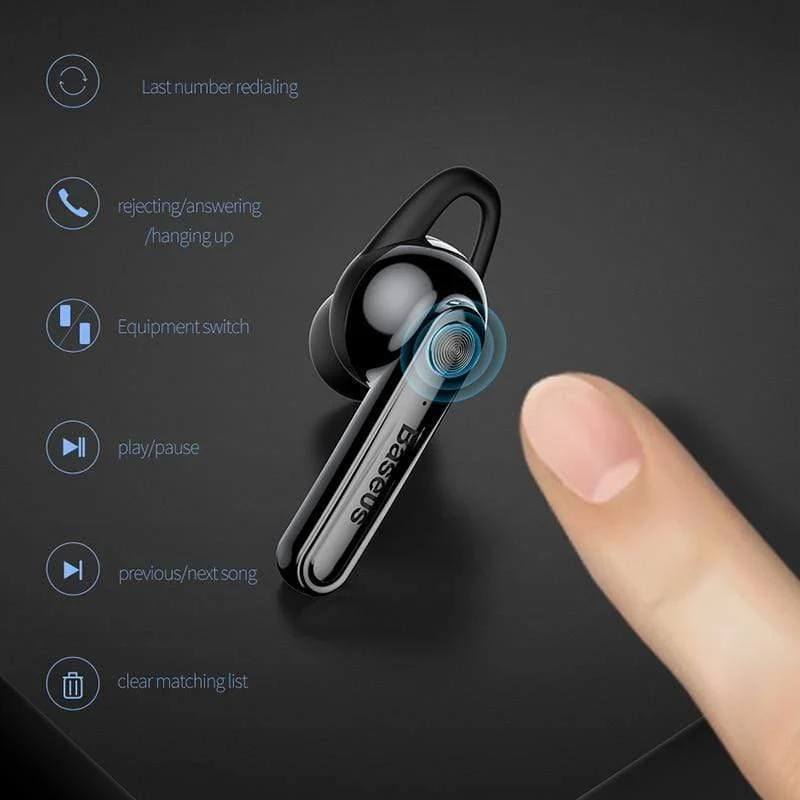 Baseus Magnetic Charging Bluetooth-Kopfhörer Single Business Talking Bluetooth-Ohrhörer für das Telefon im Auto mit kostenloser Ladebasis