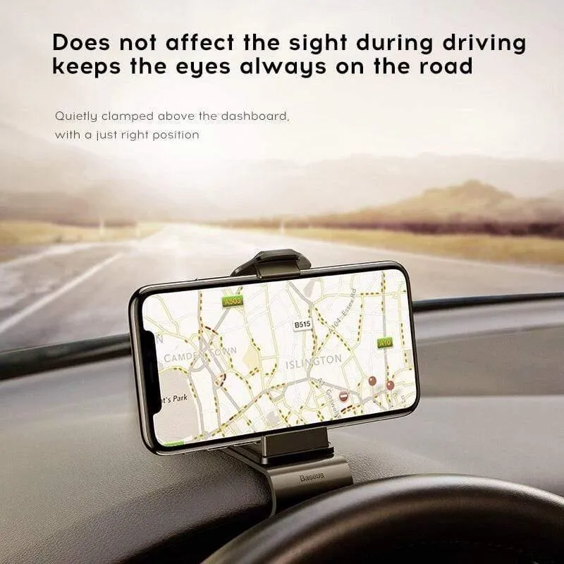 Baseus Dashboard Autotelefonhalter für iPhone X Verstellbarer Halter für Cliphalterung für Samsung Phone Grip Handyhalterständer (schwarz)