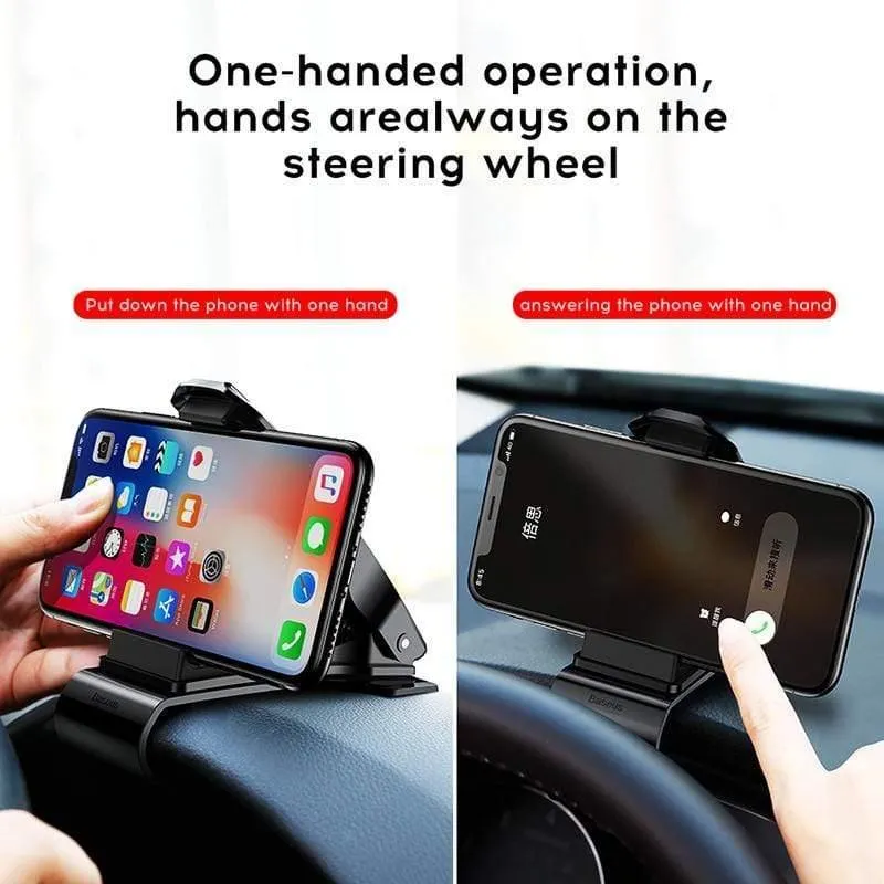 Baseus Dashboard Autotelefonhalter für iPhone X Verstellbarer Halter für Cliphalterung für Samsung Phone Grip Handyhalterständer (schwarz)