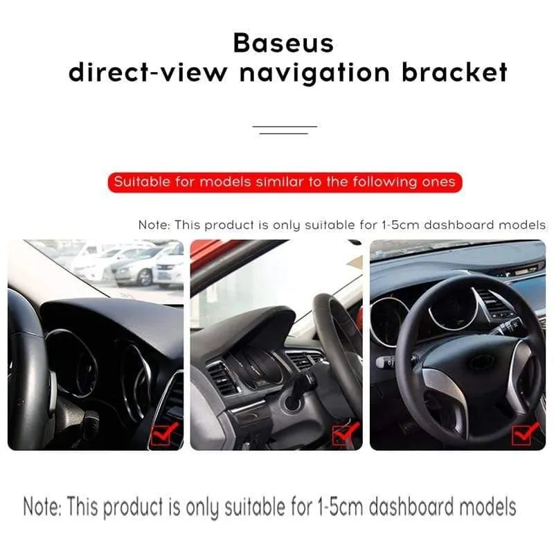 Baseus Dashboard Autotelefonhalter für iPhone X Verstellbarer Halter für Cliphalterung für Samsung Phone Grip Handyhalterständer (schwarz)