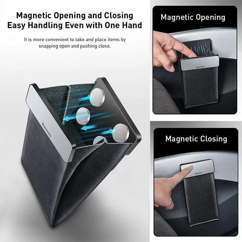 Baseus Leder-Auto-Aufbewahrungstasche, ordentlicher Autositz-Organizer, universelle Handy-Tasche, Magnet-Sammeltasche, Auto-Zubehör
