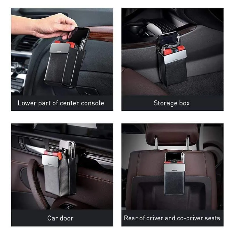 Baseus Leder-Auto-Aufbewahrungstasche, ordentlicher Autositz-Organizer, universelle Handy-Tasche, Magnet-Sammeltasche, Auto-Zubehör