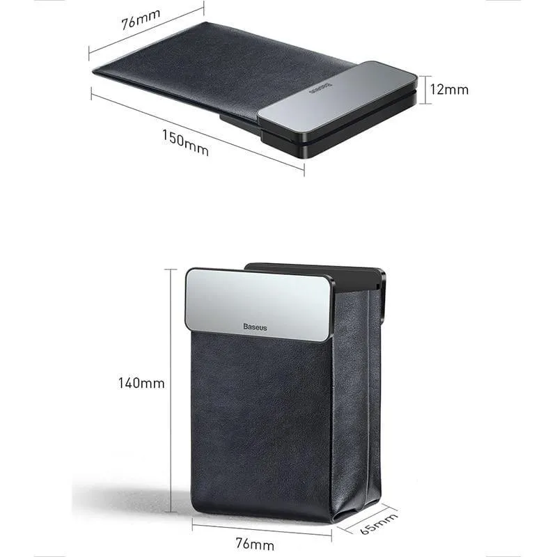 Baseus Leder-Auto-Aufbewahrungstasche, ordentlicher Autositz-Organizer, universelle Handy-Tasche, Magnet-Sammeltasche, Auto-Zubehör