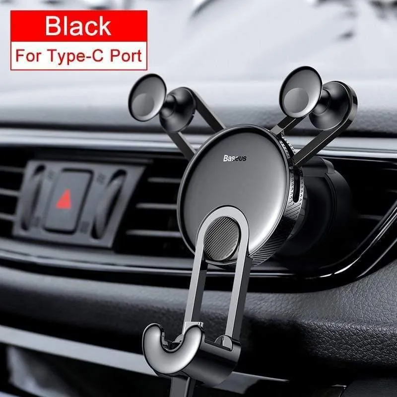 Baseus Autotelefonhalter Gravity Air Vent Mount Handyhalter Ständer für Android Smartphone mit USB C Kabel für Samsung