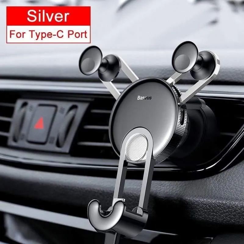Baseus Autotelefonhalter Gravity Air Vent Mount Handyhalter Ständer für Android Smartphone mit USB C Kabel für Samsung