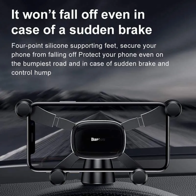 Baseus Autotelefonhalter für iPhone Samsung Gravity Mount Holder Stand Dashboard Autohalter für Huawei Xiaomi Handyhalter