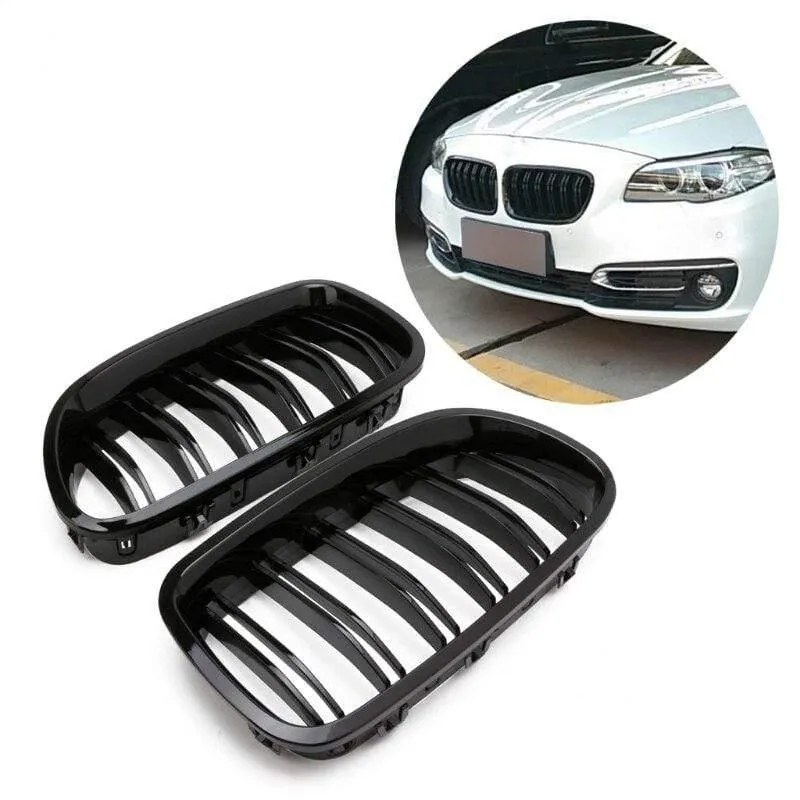 1 Paar schwarz glänzend Nierengrill Renngitter Dual Line Für BMW F10 F11 F18 5er M5 Auto Außenteile