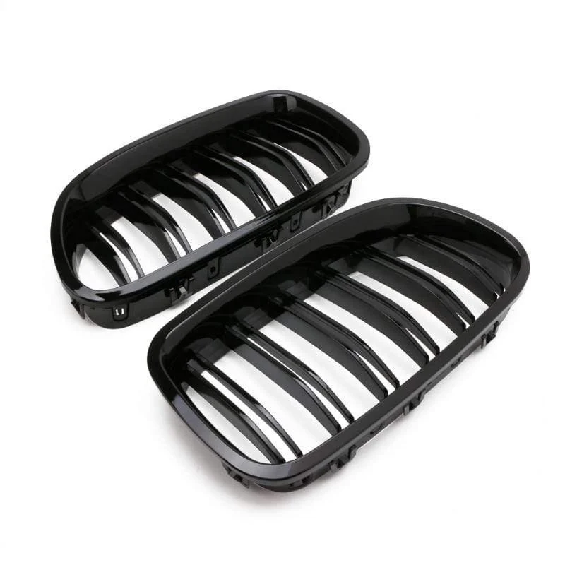 1 Paar schwarz glänzend Nierengrill Renngitter Dual Line Für BMW F10 F11 F18 5er M5 Auto Außenteile
