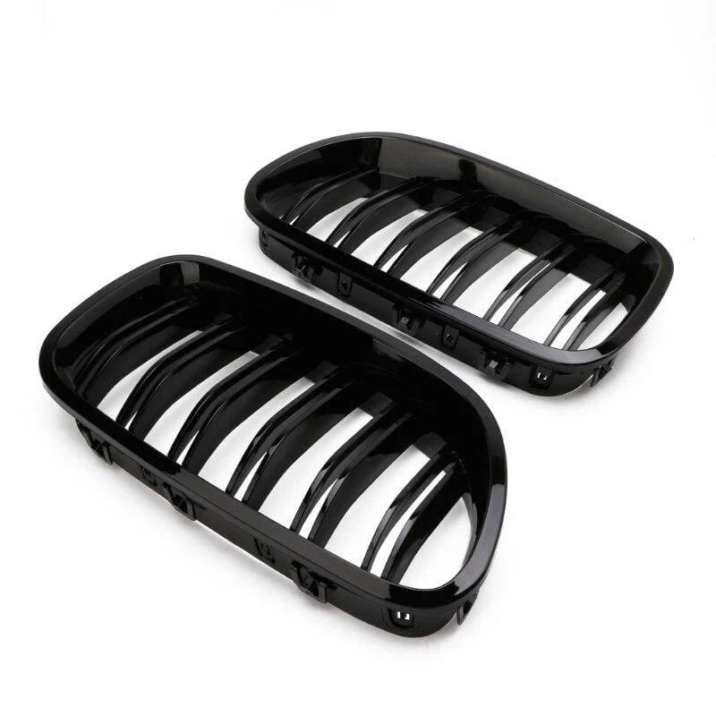 1 Paar schwarz glänzend Nierengrill Renngitter Dual Line Für BMW F10 F11 F18 5er M5 Auto Außenteile