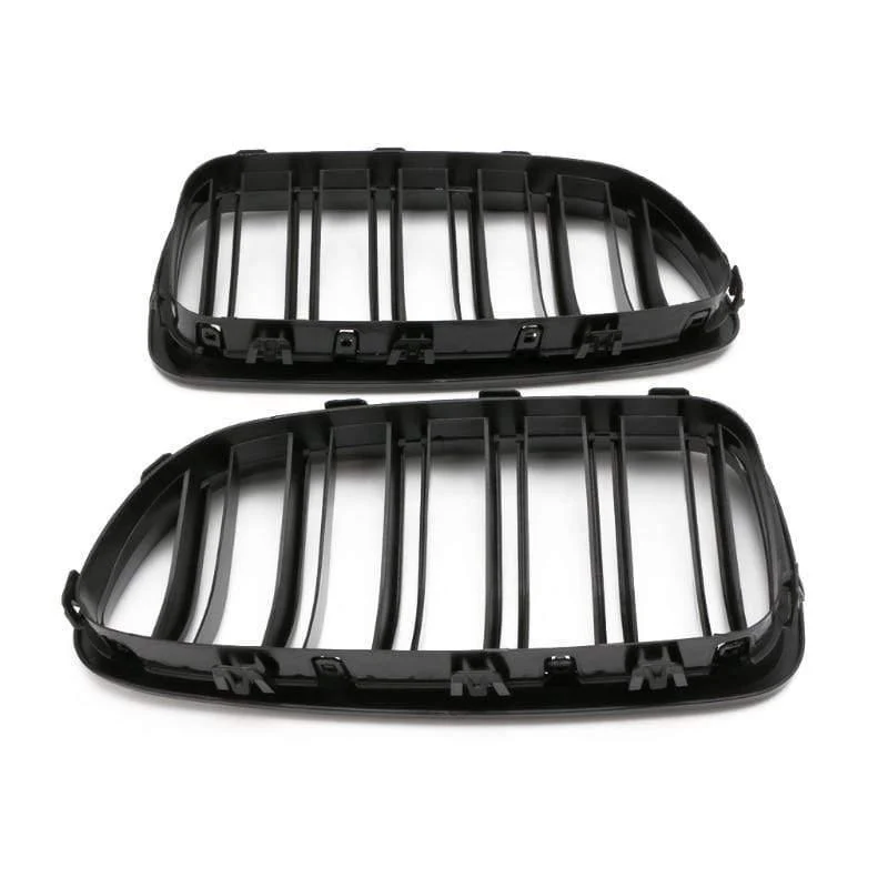 1 Paar schwarz glänzend Nierengrill Renngitter Dual Line Für BMW F10 F11 F18 5er M5 Auto Außenteile