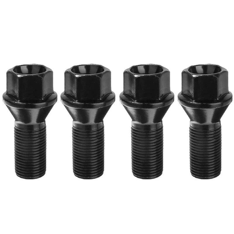 4 stücke M14x1.25 Schwarz Stahl Rad Lug Bolt Mutter Für BMW X3 X5 E70 E71 F20 F25 36136781151 Zubehör teile