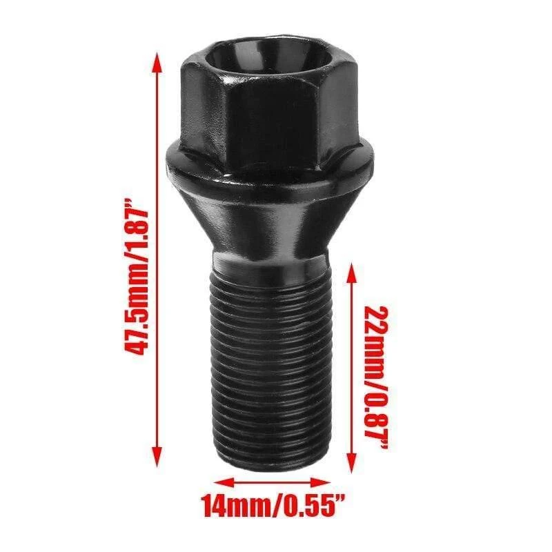 4 stücke M14x1.25 Schwarz Stahl Rad Lug Bolt Mutter Für BMW X3 X5 E70 E71 F20 F25 36136781151 Zubehör teile
