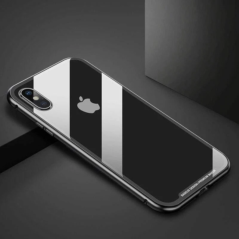 Baseus Magnetische Adsorption Flip Fall Für iPhone XR Xs Max Xs Metall Fram Gehärtetes Glas Fall Für iPhone Xs 2018 telefon Coque Abdeckung
