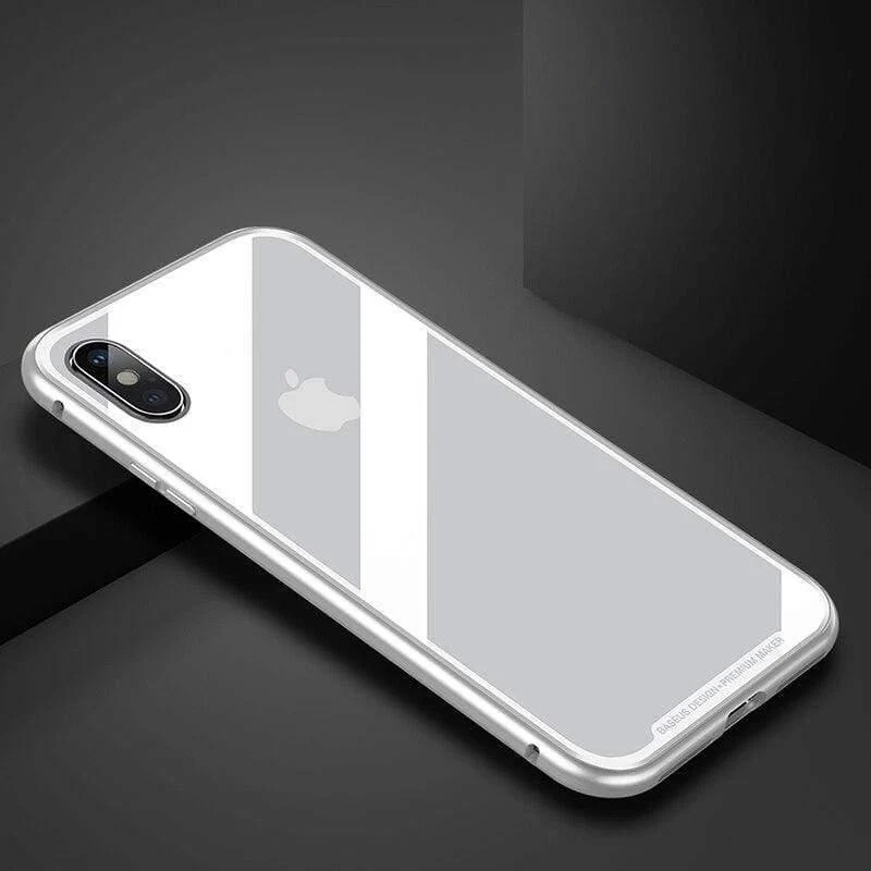 Baseus Magnetische Adsorption Flip Fall Für iPhone XR Xs Max Xs Metall Fram Gehärtetes Glas Fall Für iPhone Xs 2018 telefon Coque Abdeckung