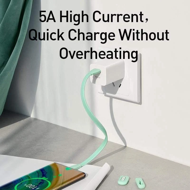 Baseus USB Typ C Kabel Tragbares 5A Surpercharge USB C Kabel für Huawei P40 Pro P30 Mate 20 Samsung S20 Quick Charge 3.0 Kabel