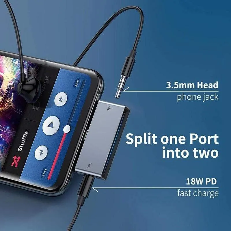 Baseus L57 USB Typ C Adapter USB C bis 3.5 mm AUX Kopfhörer Kopfhörer Adapter mit PD 18W Schnellladung für Typ C Jack Phone