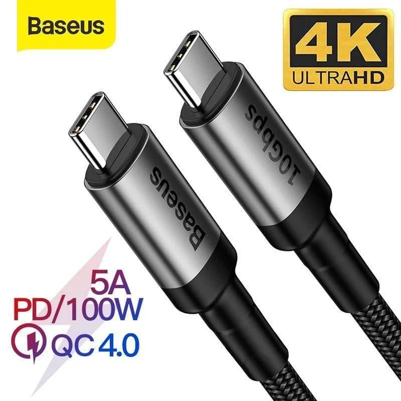 Baseus USB 3.1 Typ C zu USB Typ C Kabel für Samsung S9 S10 Xiaomi Schnellladung 4.0 PD 100W Schnellladegerät HDMI-Kabel für MacBook