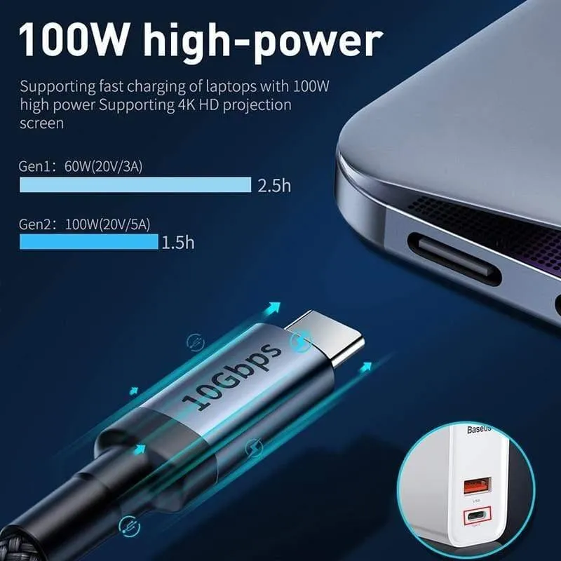 Baseus USB 3.1 Typ C zu USB Typ C Kabel für Samsung S9 S10 Xiaomi Schnellladung 4.0 PD 100W Schnellladegerät HDMI-Kabel für MacBook