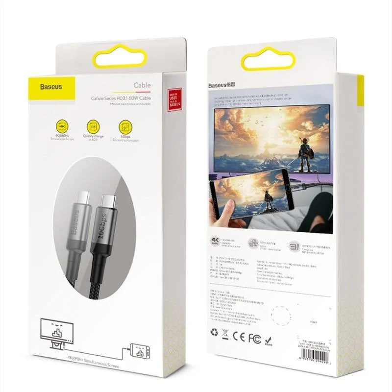 Baseus USB 3.1 Typ C zu USB Typ C Kabel für Samsung S9 S10 Xiaomi Schnellladung 4.0 PD 100W Schnellladegerät HDMI-Kabel für MacBook